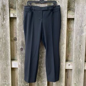 Classic slim leg black pants with short length